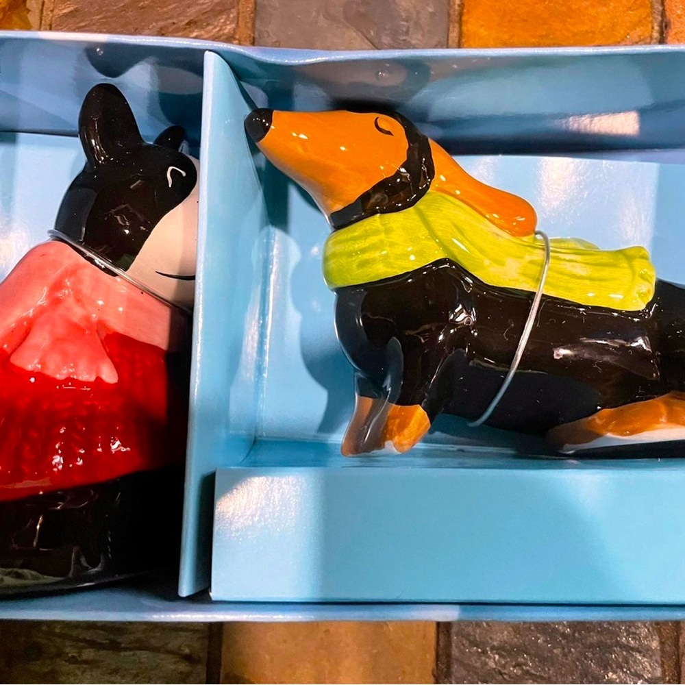 Salt and Pepper Shaker set French Bulldog Dachshund